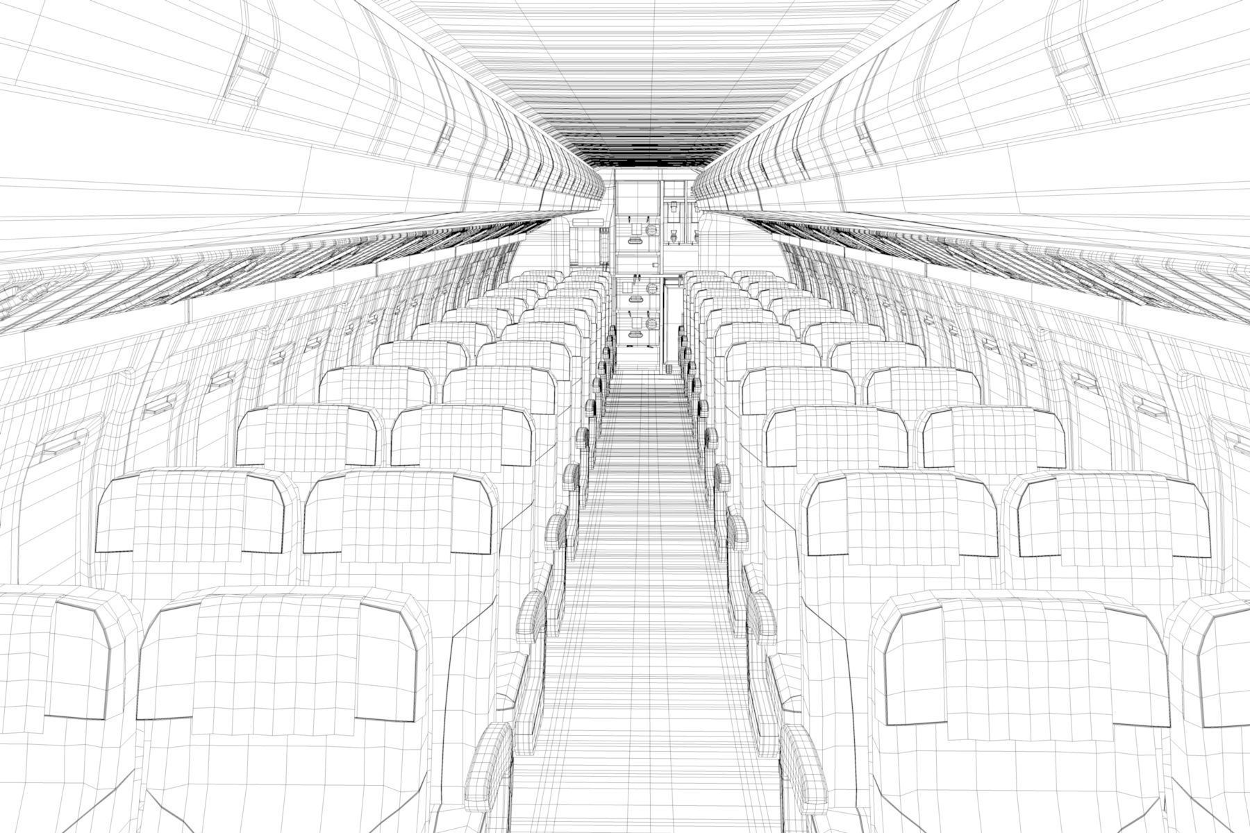 Airplane Cabin V3 3D model_17