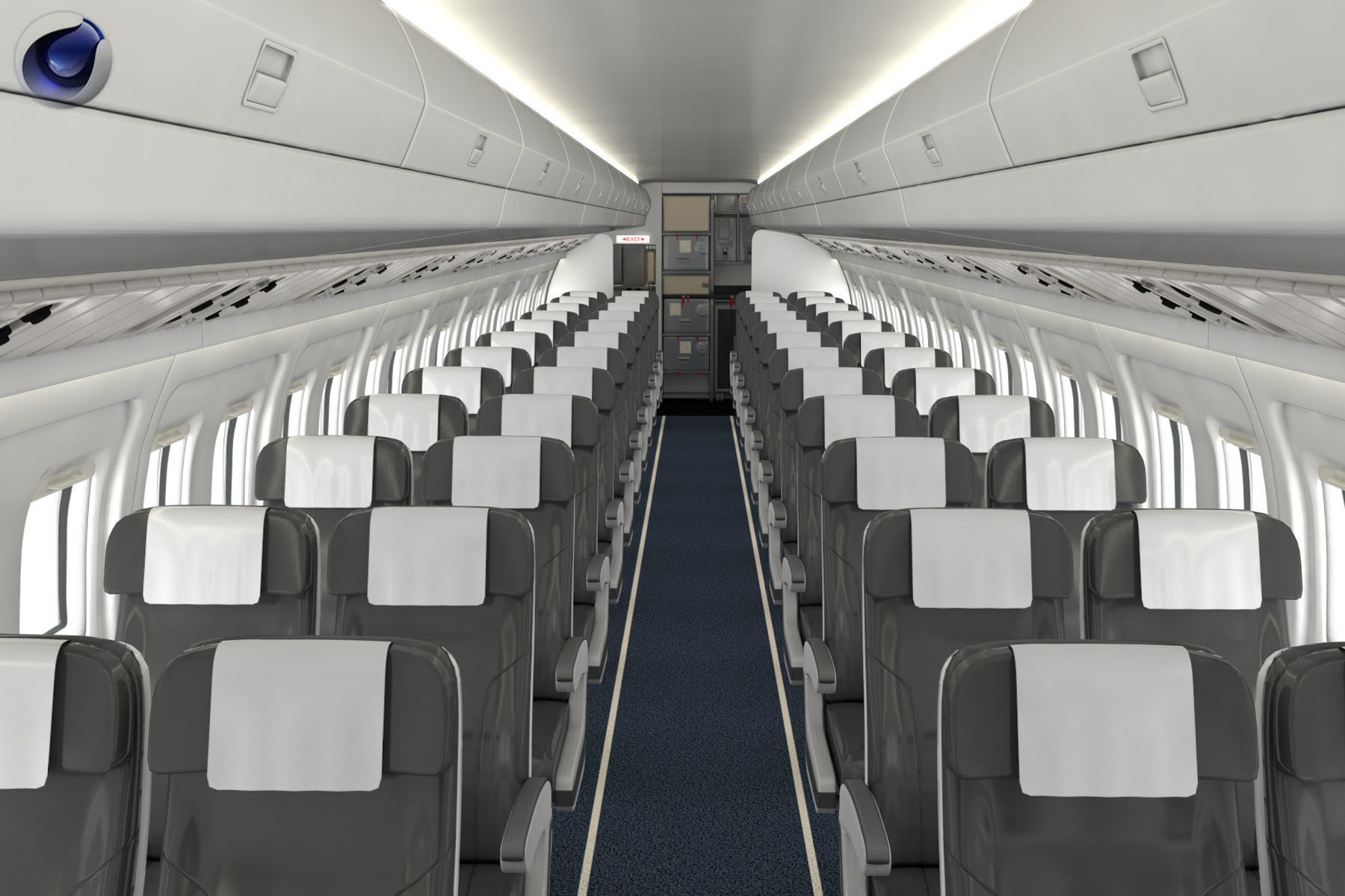 Airplane Cabin V3 3D model_2