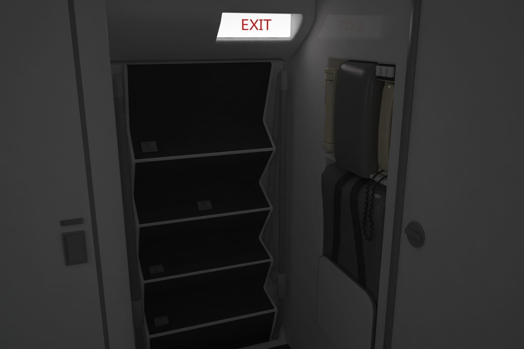 Airplane Cabin V3 3D model_12