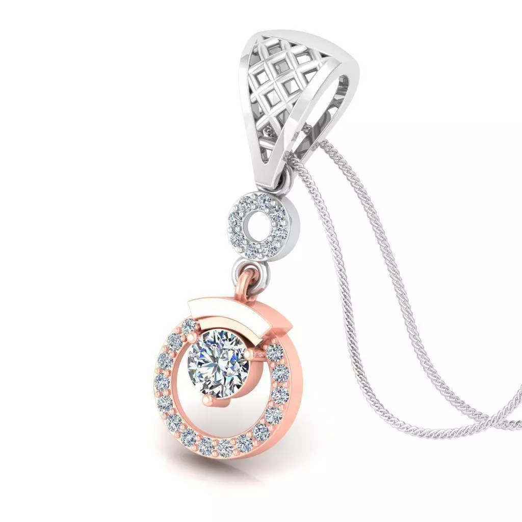 Solitaire pendant 3dm stl render detail 3D print model 3D print model_0