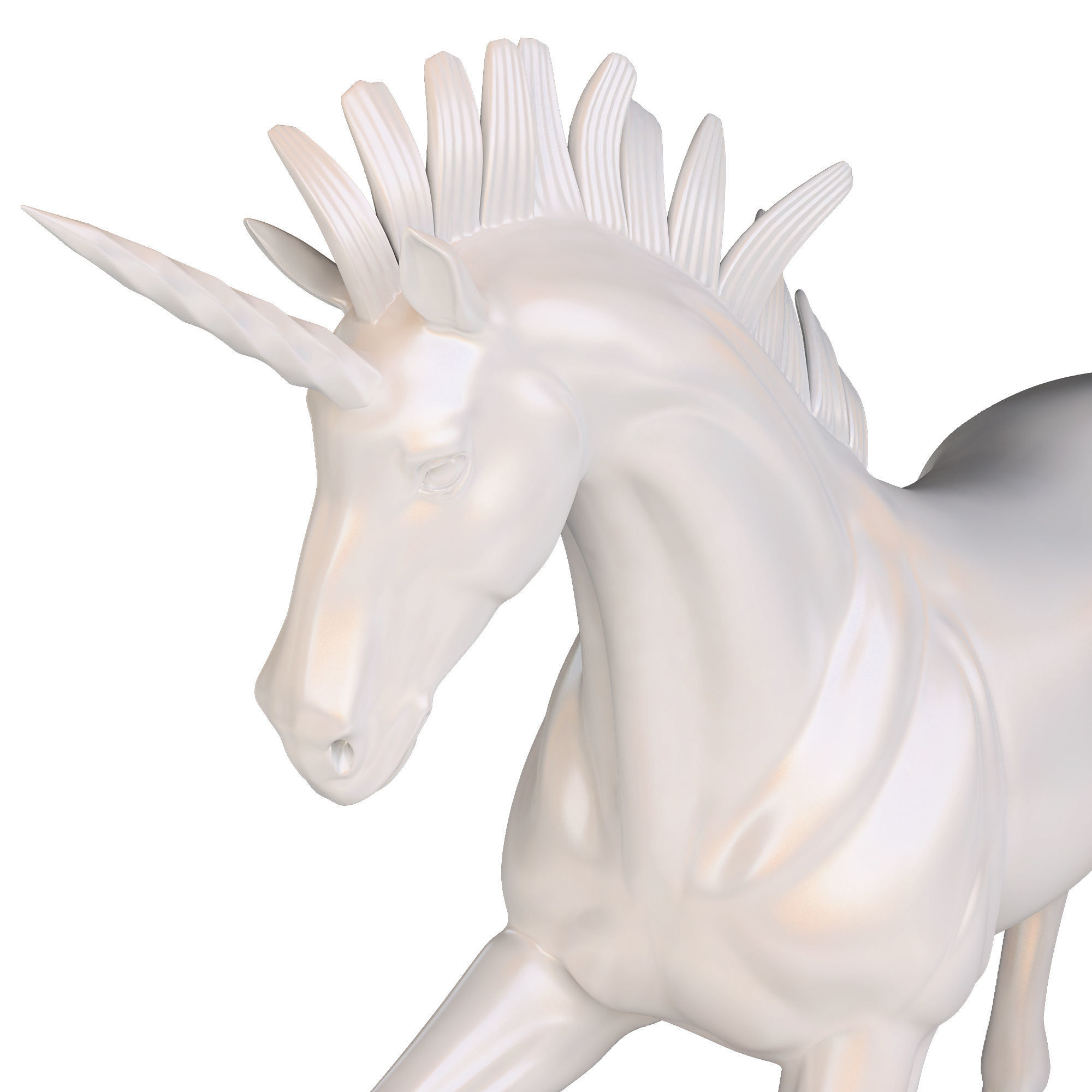 Unicorn Statue Low-poly 3D model_5
