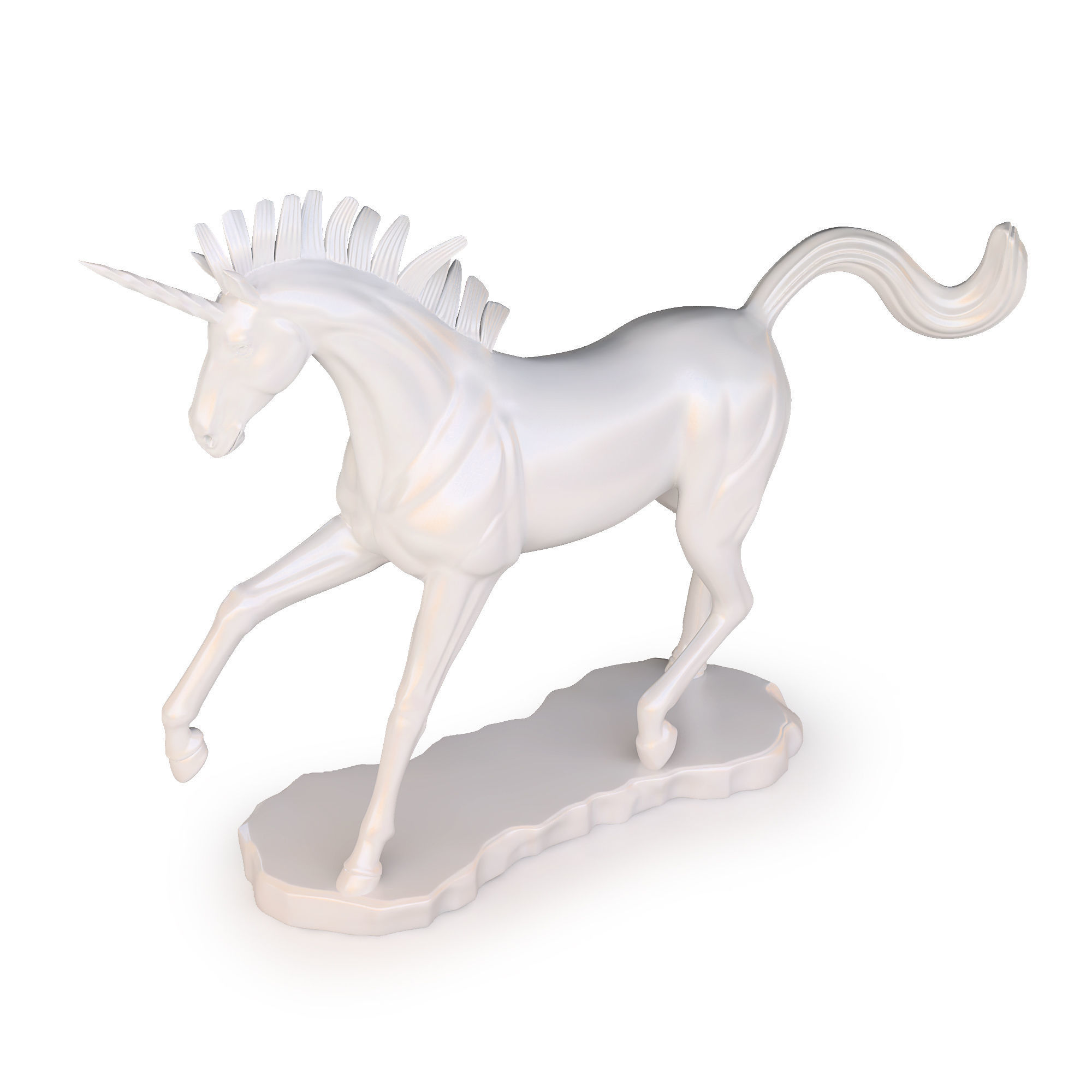 Unicorn Statue Low-poly 3D model_2