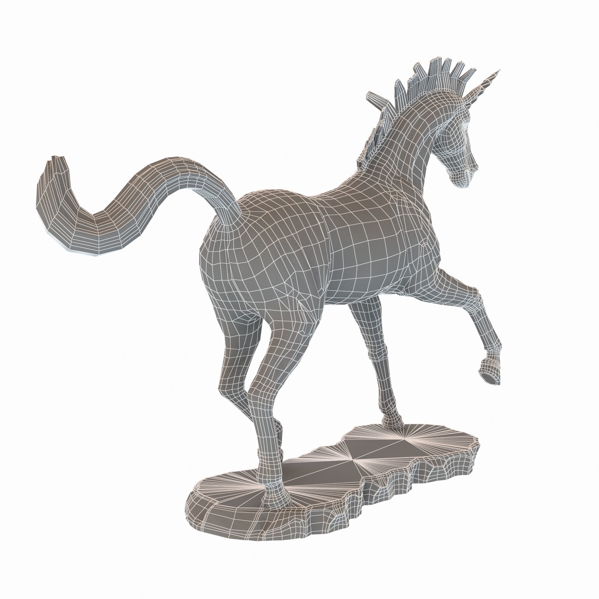 Unicorn Statue Low-poly 3D model_10