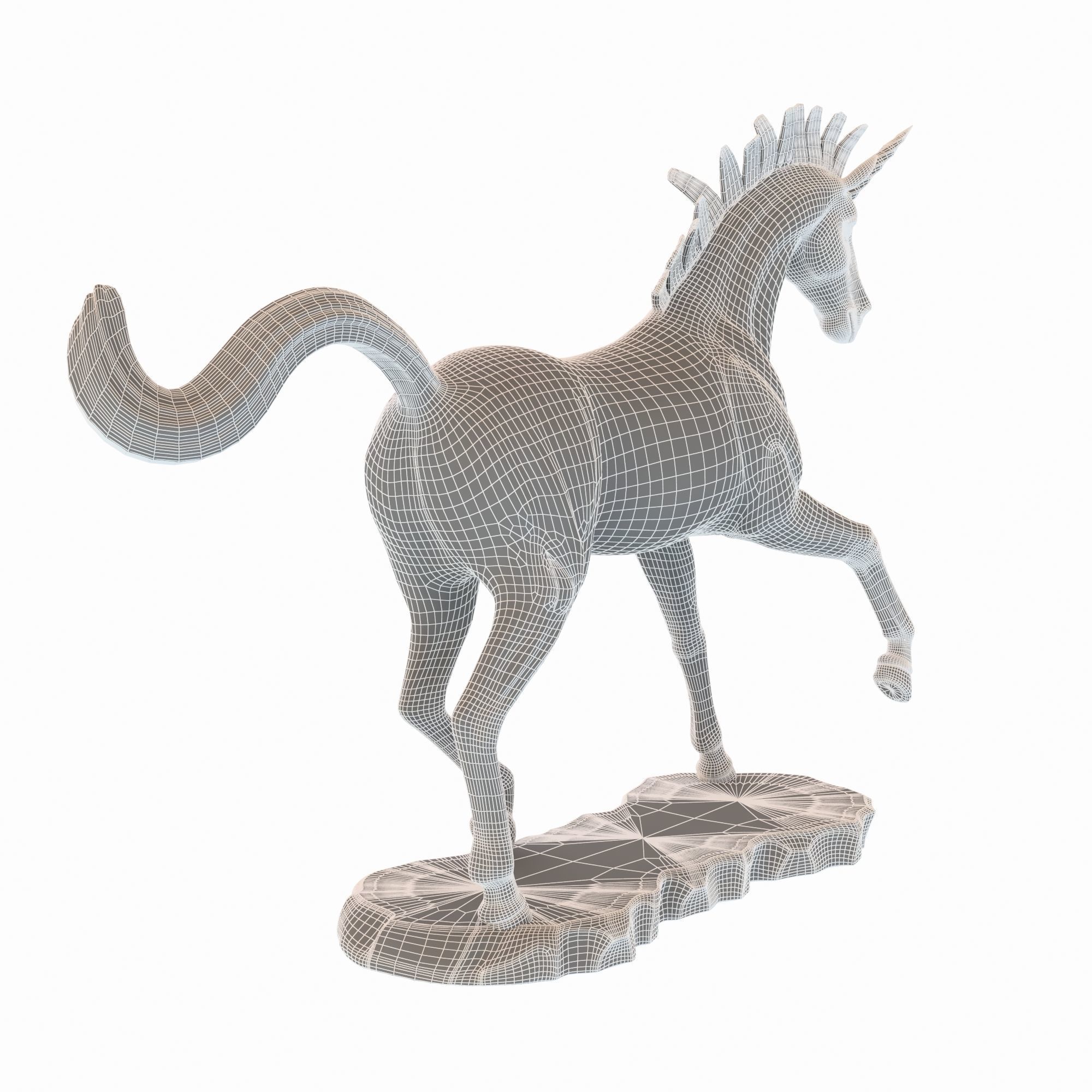 Unicorn Statue Low-poly 3D model_11