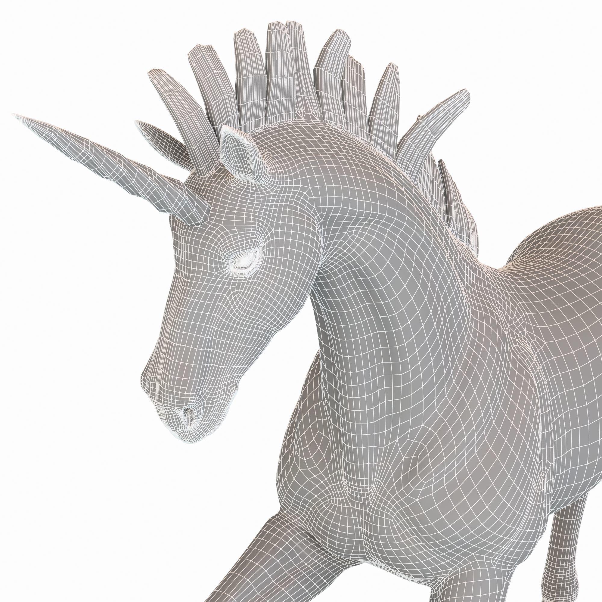 Unicorn Statue Low-poly 3D model_13