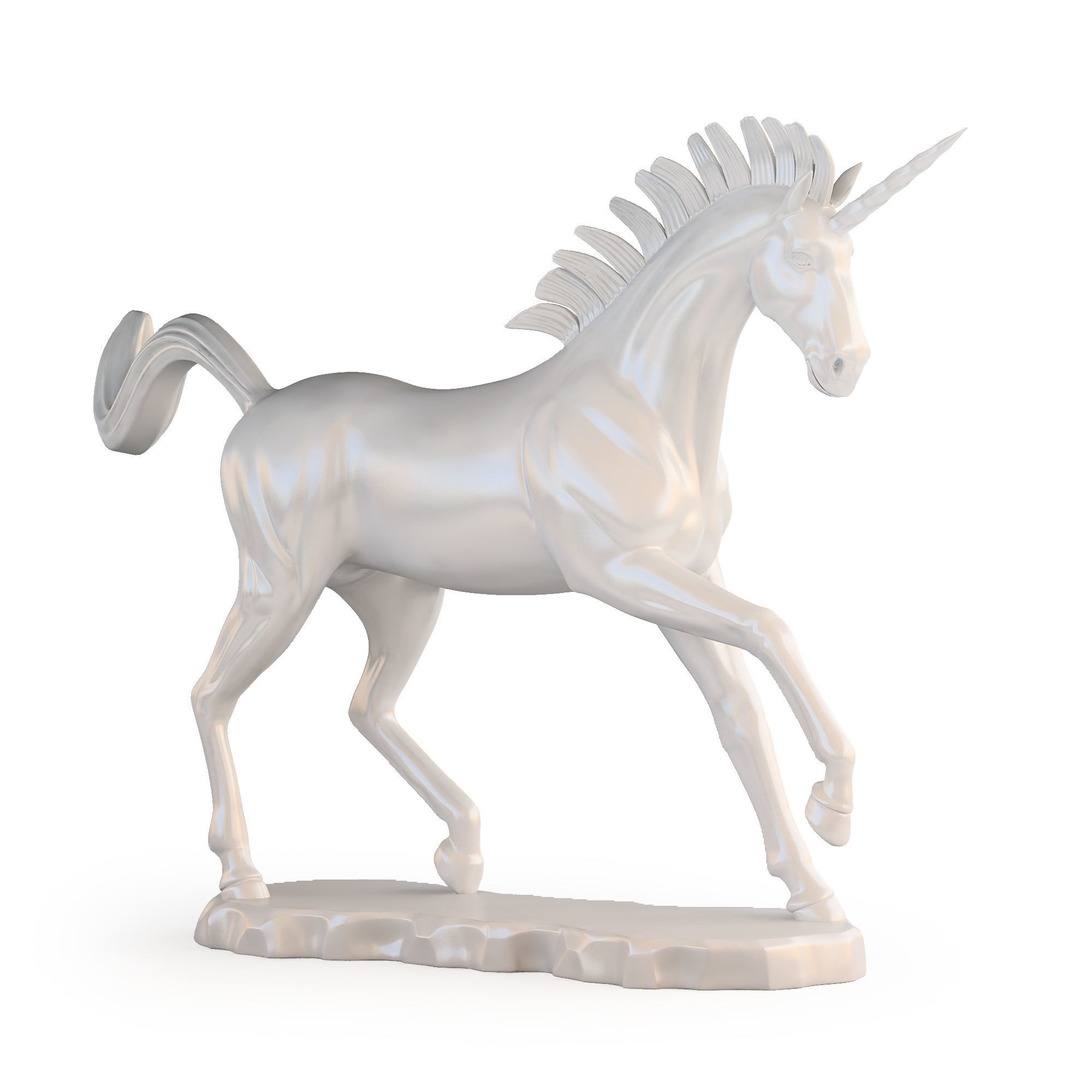 Unicorn Statue Low-poly 3D model_1