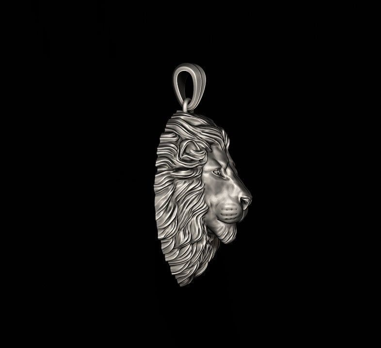 Lion pendant closed mouth 3D print model_1