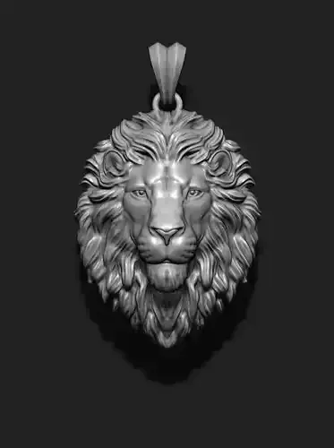 Lion pendant closed mouth 3D print model