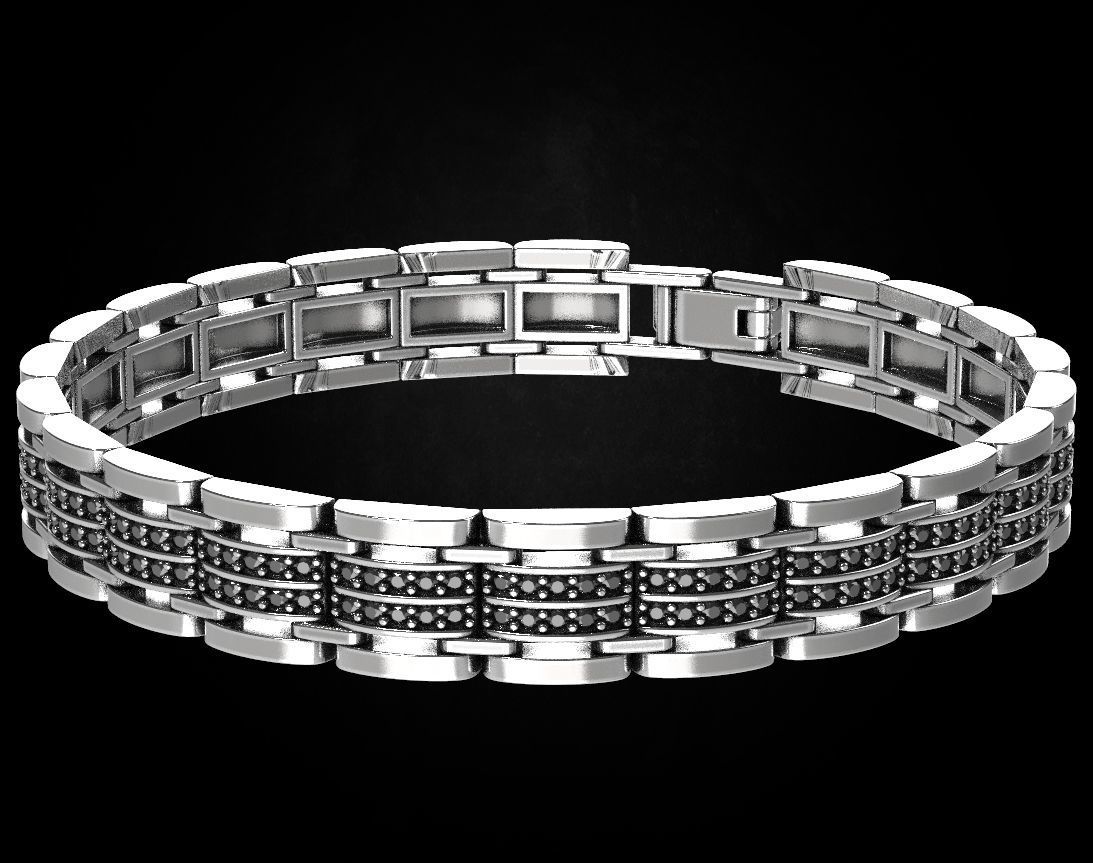 Stylish bracelet with stones of any size 453 3D print model_9