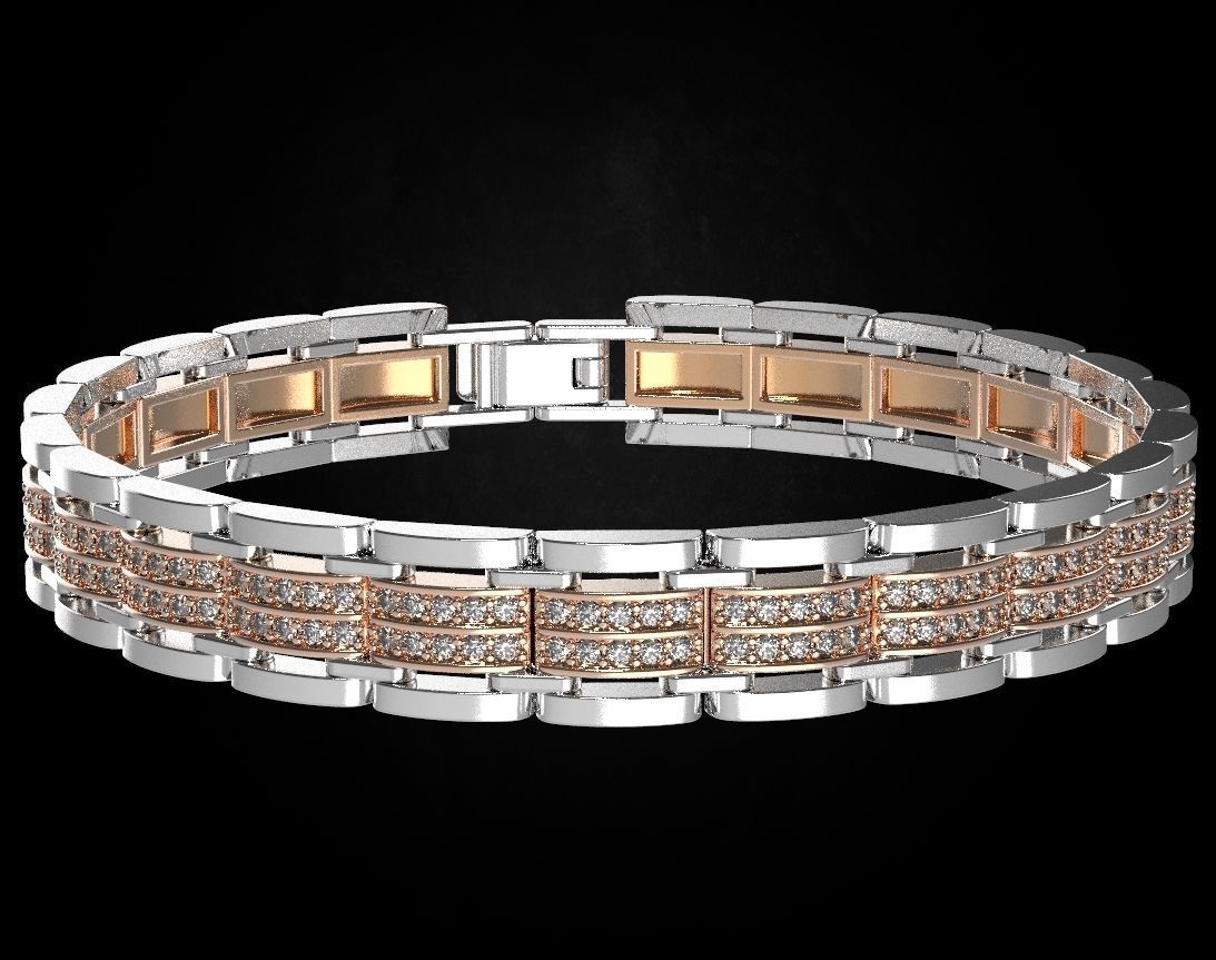 Stylish bracelet with stones of any size 453 3D print model_13