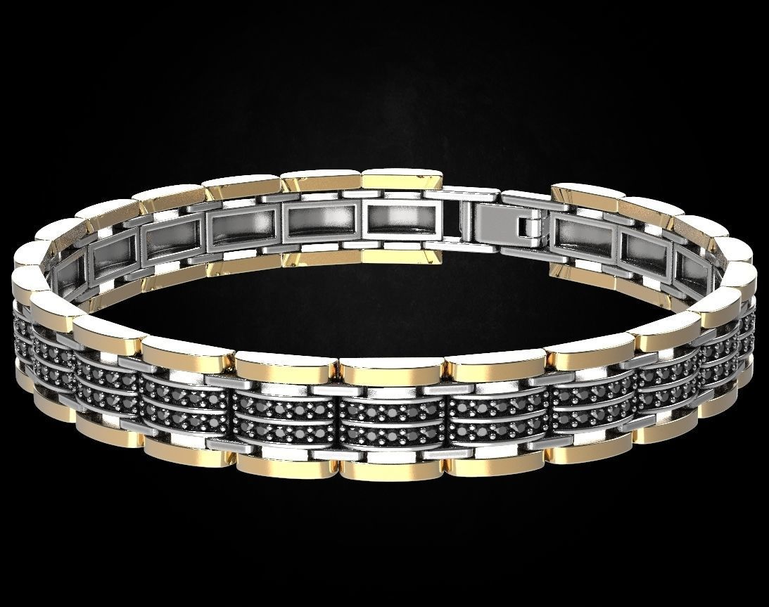 Stylish bracelet with stones of any size 453 3D print model_7