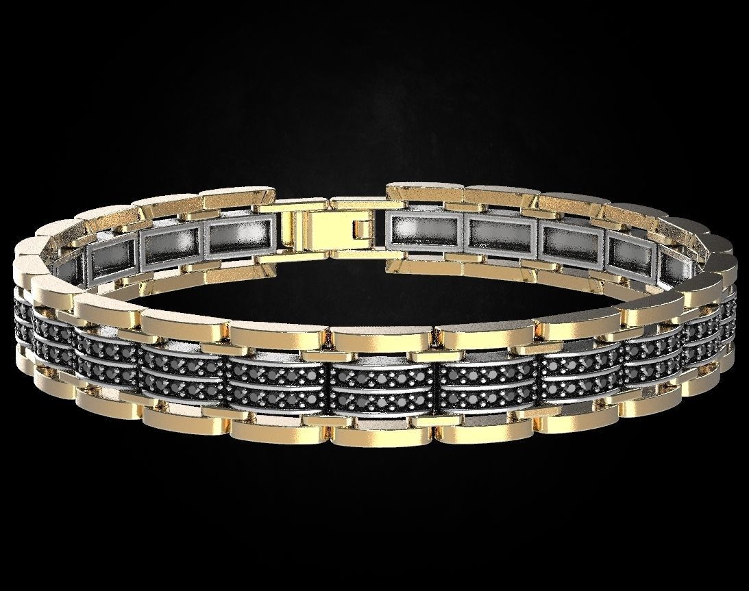 Stylish bracelet with stones of any size 453 3D print model_3