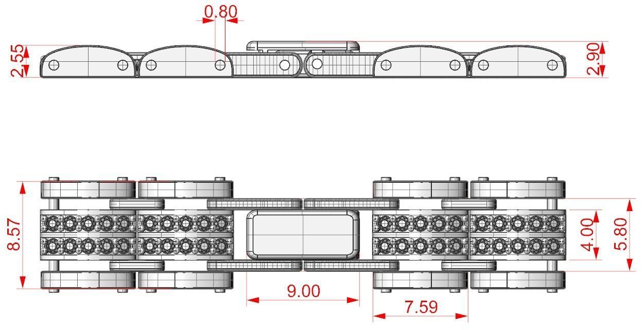 Stylish bracelet with stones of any size 453 3D print model_17