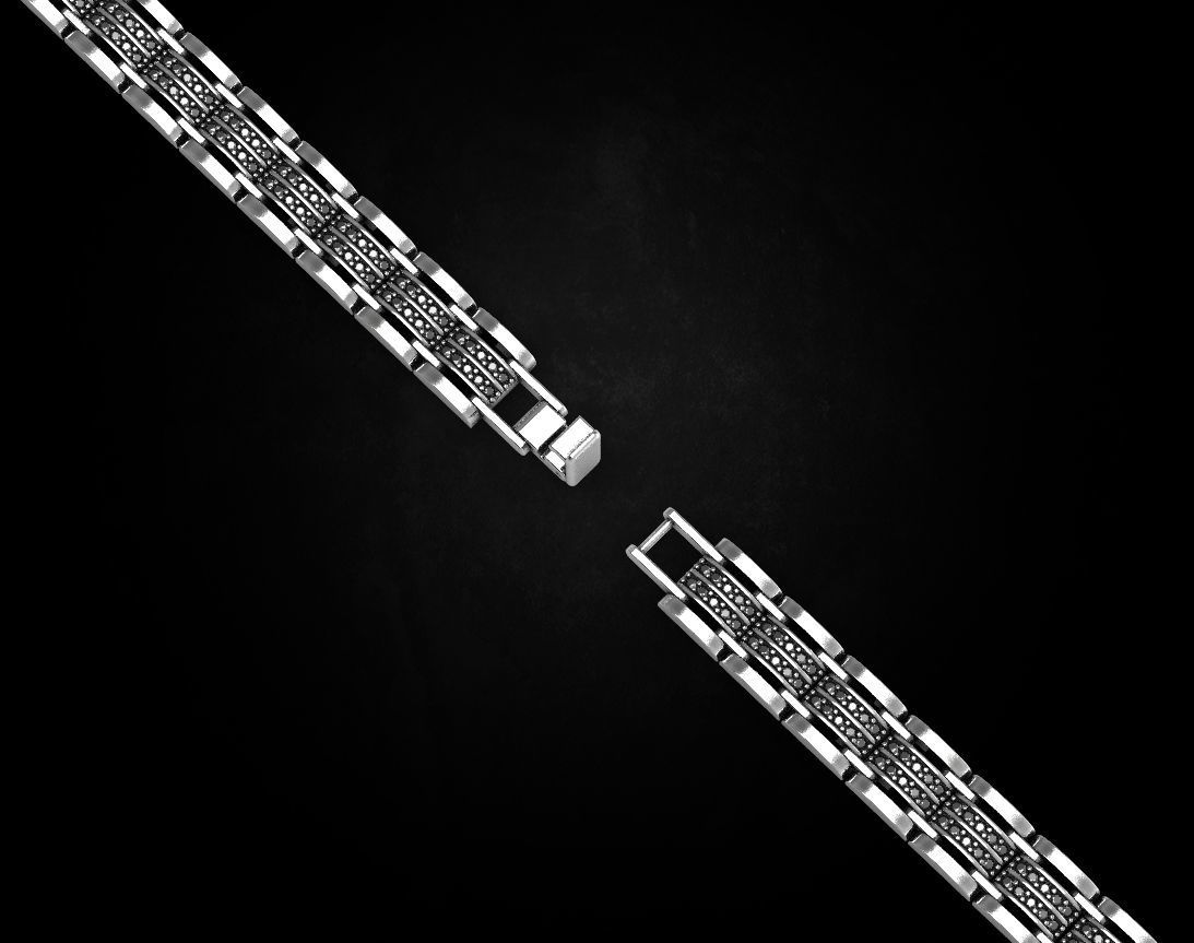 Stylish bracelet with stones of any size 453 3D print model_2