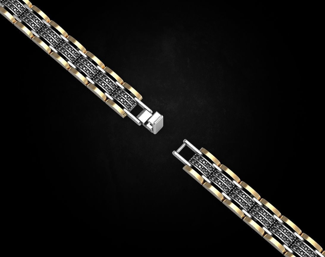 Stylish bracelet with stones of any size 453 3D print model_10