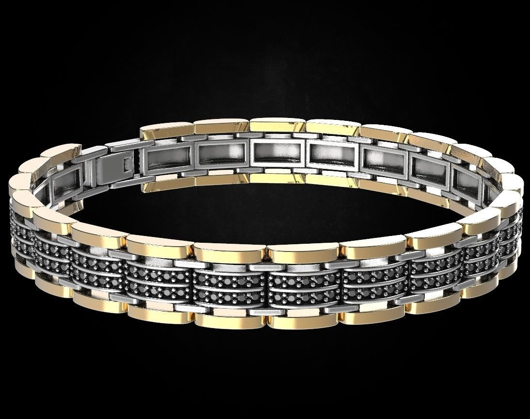 Stylish bracelet with stones of any size 453 3D print model_1