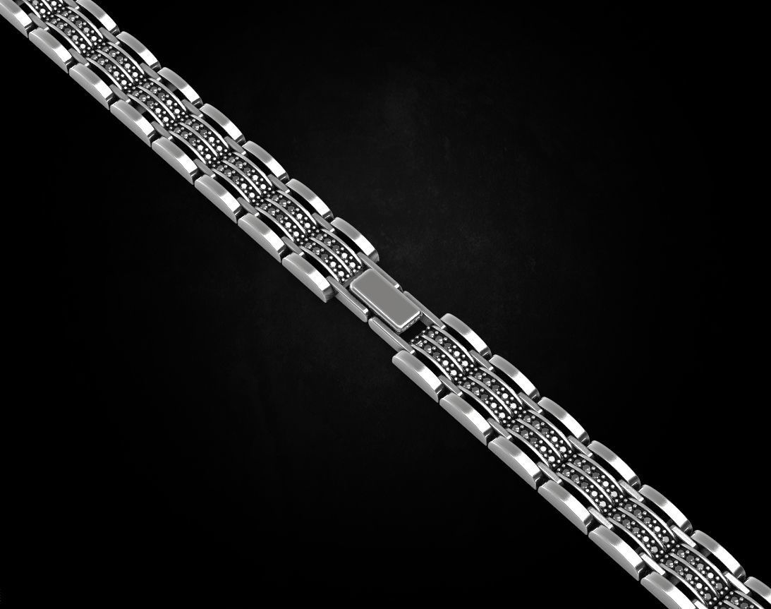 Stylish bracelet with stones of any size 453 3D print model_4