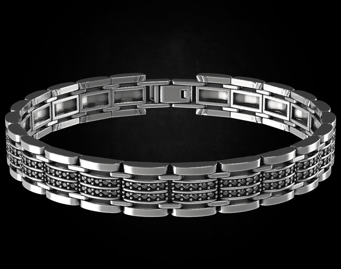 Stylish bracelet with stones of any size 453 3D print model_5