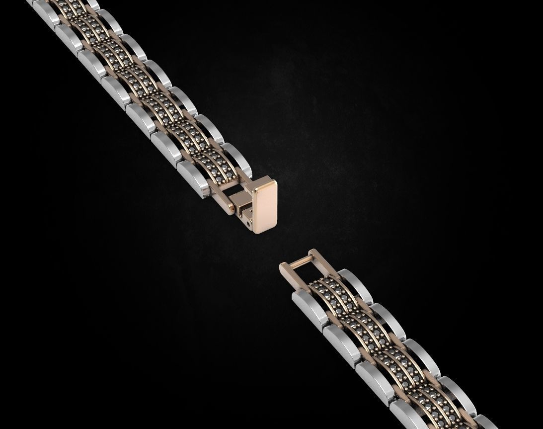 Stylish bracelet with stones of any size 453 3D print model_14