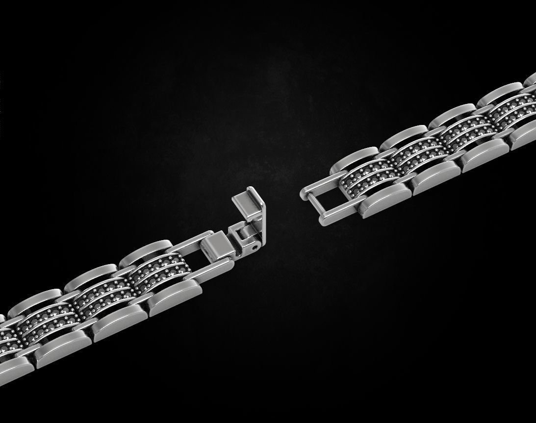 Stylish bracelet with stones of any size 453 3D print model_8