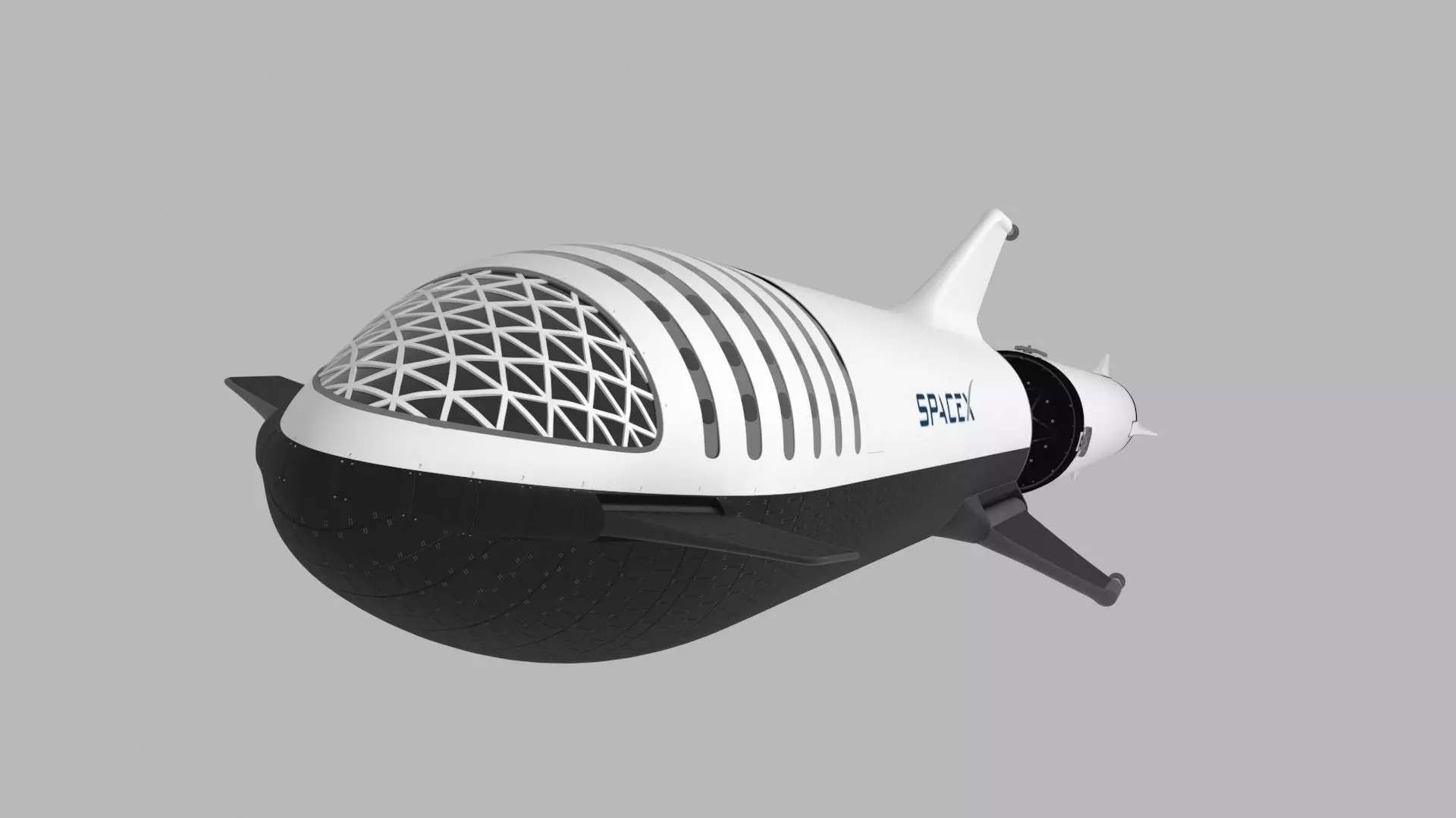 Big Falcon Rocket - BFR - 2019 - SpaceX - Spaceship 3D model_0