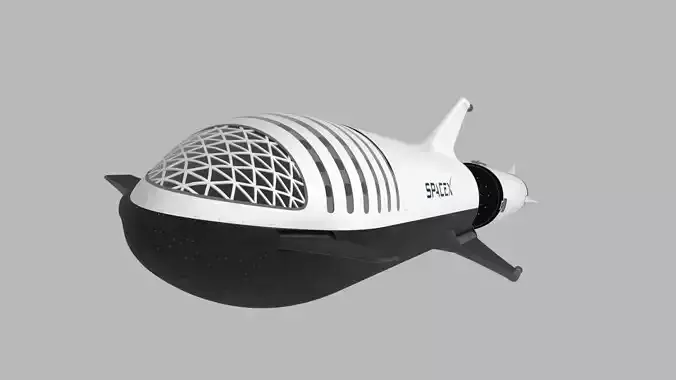 Big Falcon Rocket - BFR - 2019 - SpaceX - Spaceship 3D model