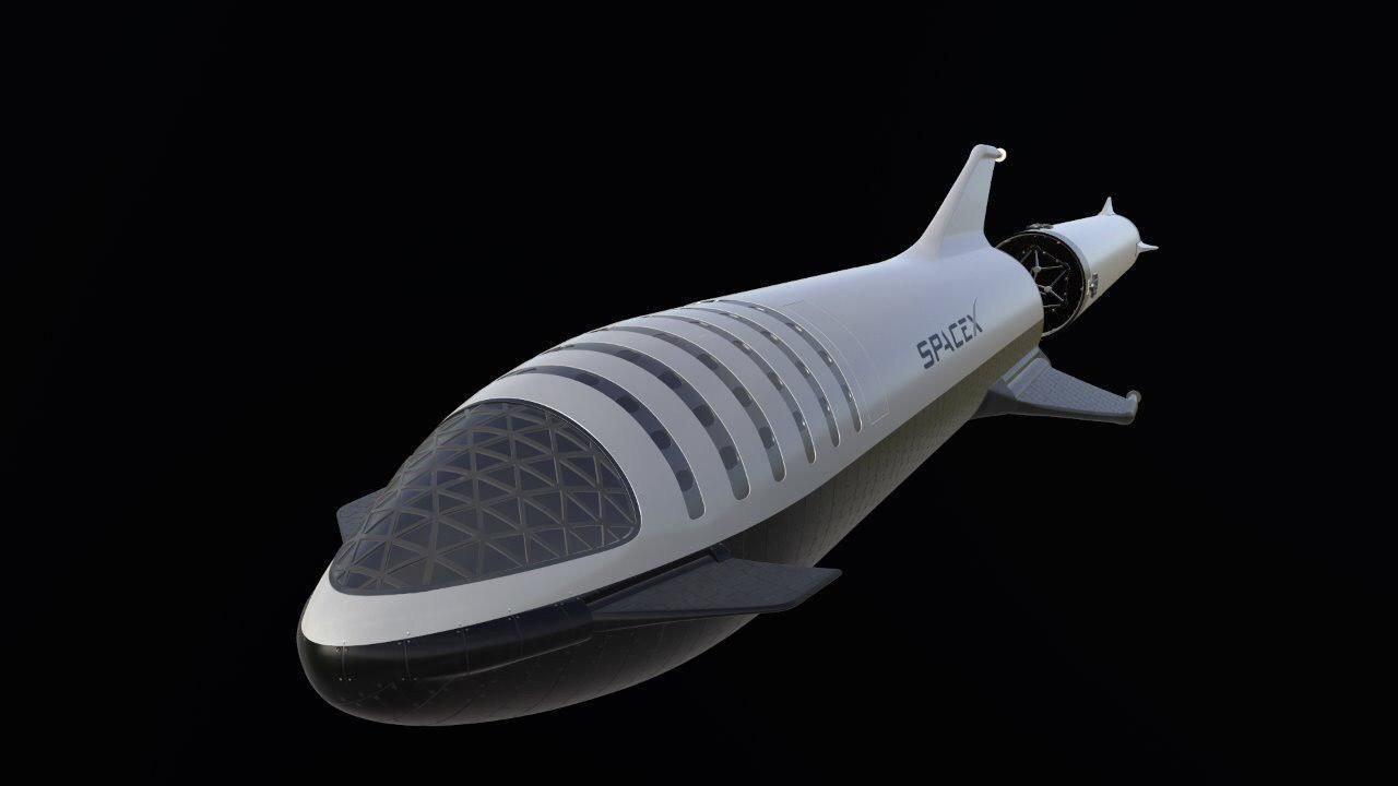 Big Falcon Rocket - BFR - 2019 - SpaceX - Spaceship 3D model_10