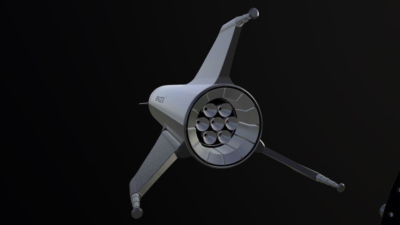 Big Falcon Rocket - BFR - 2019 - SpaceX - Spaceship 3D model_12