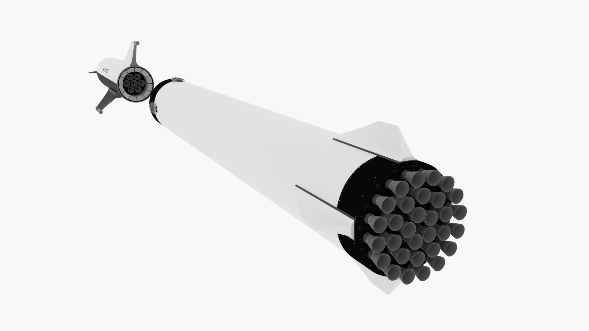 Big Falcon Rocket - BFR - 2019 - SpaceX - Spaceship 3D model_7