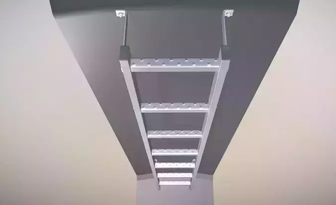 Vertical Wall Mount Ladder Low-Poly Version