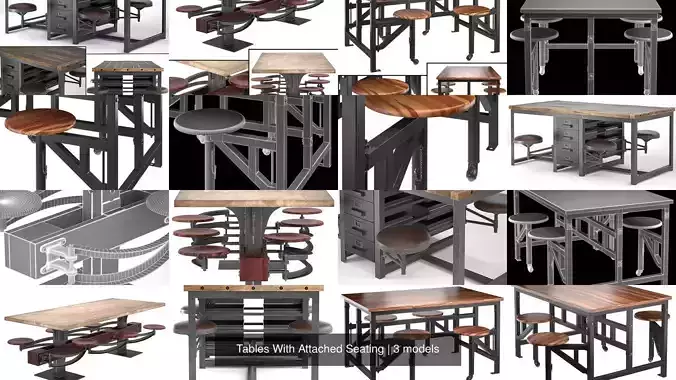 Tables With Attached Seating