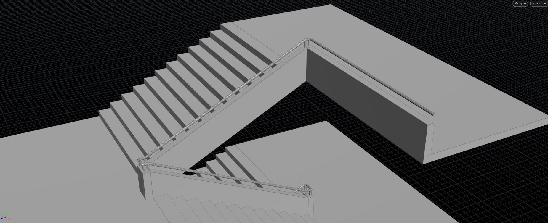 Houdini Stair Asset Low-poly 3D model 3D model_6