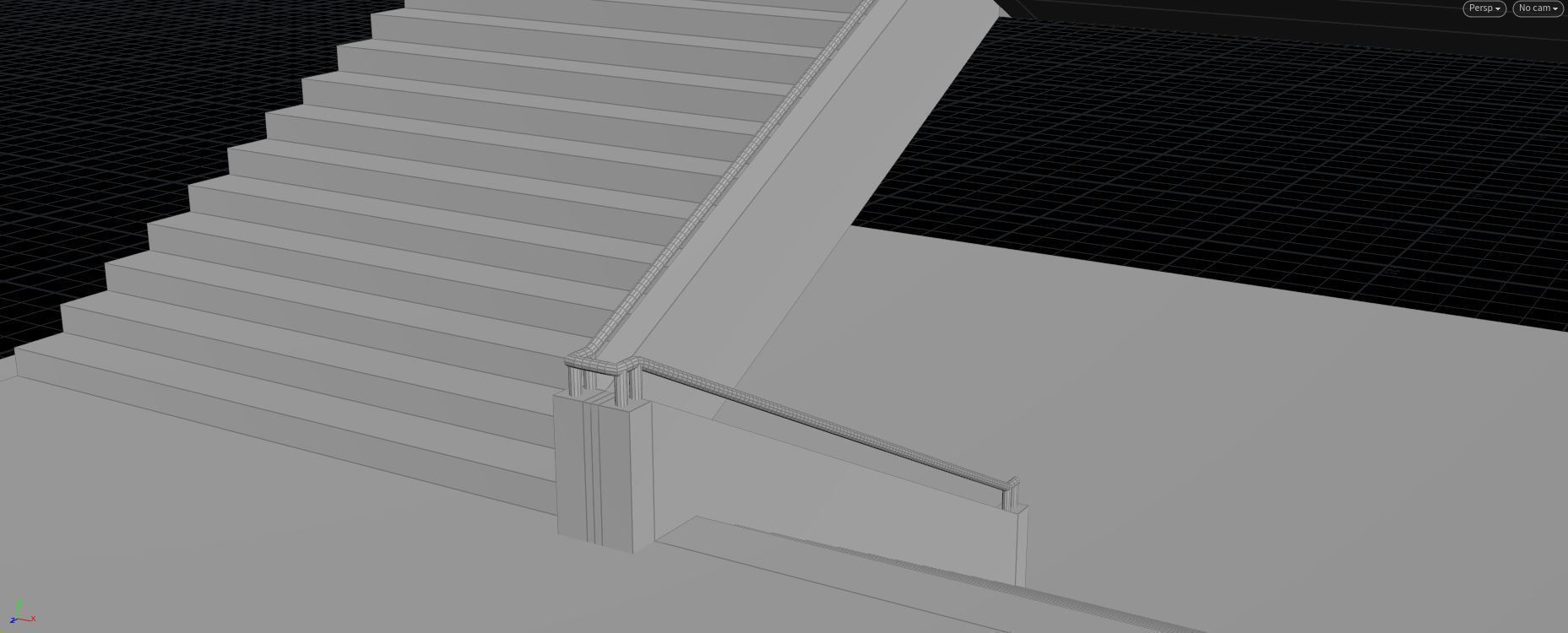 Houdini Stair Asset Low-poly 3D model 3D model_4