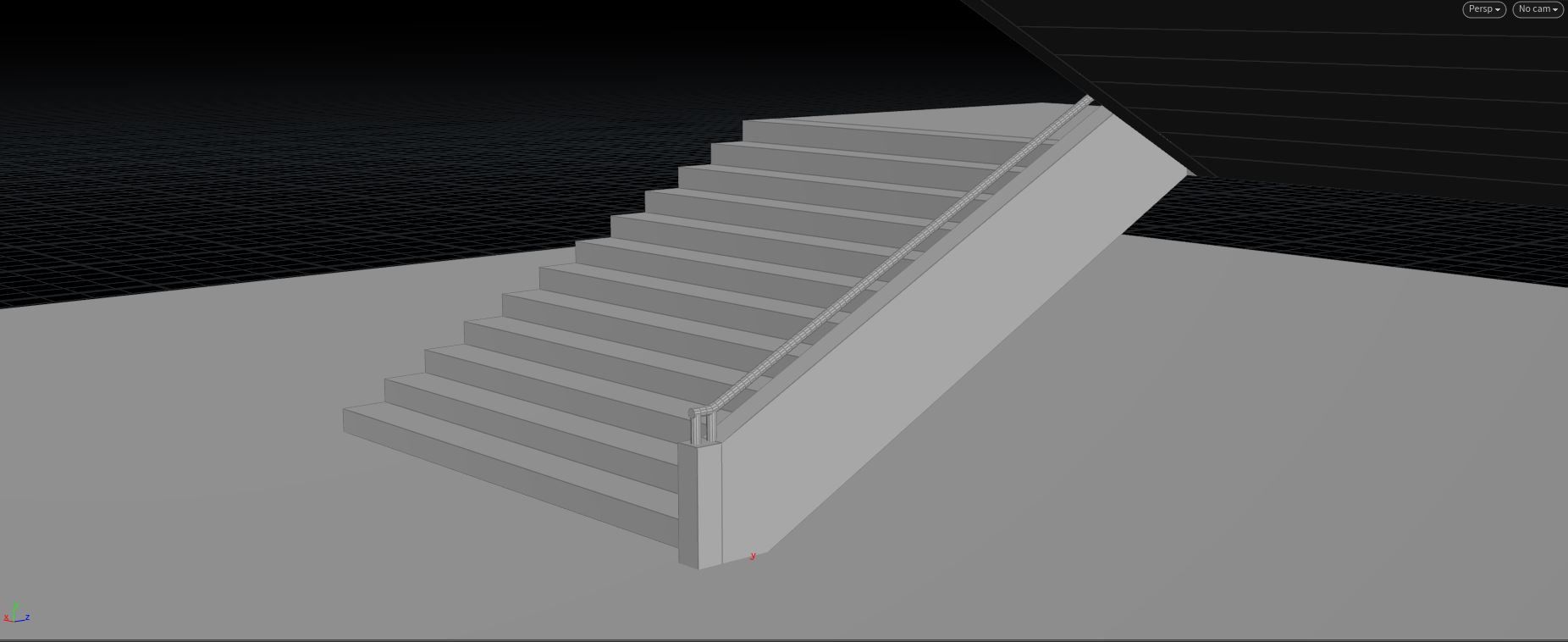 Houdini Stair Asset Low-poly 3D model 3D model_3