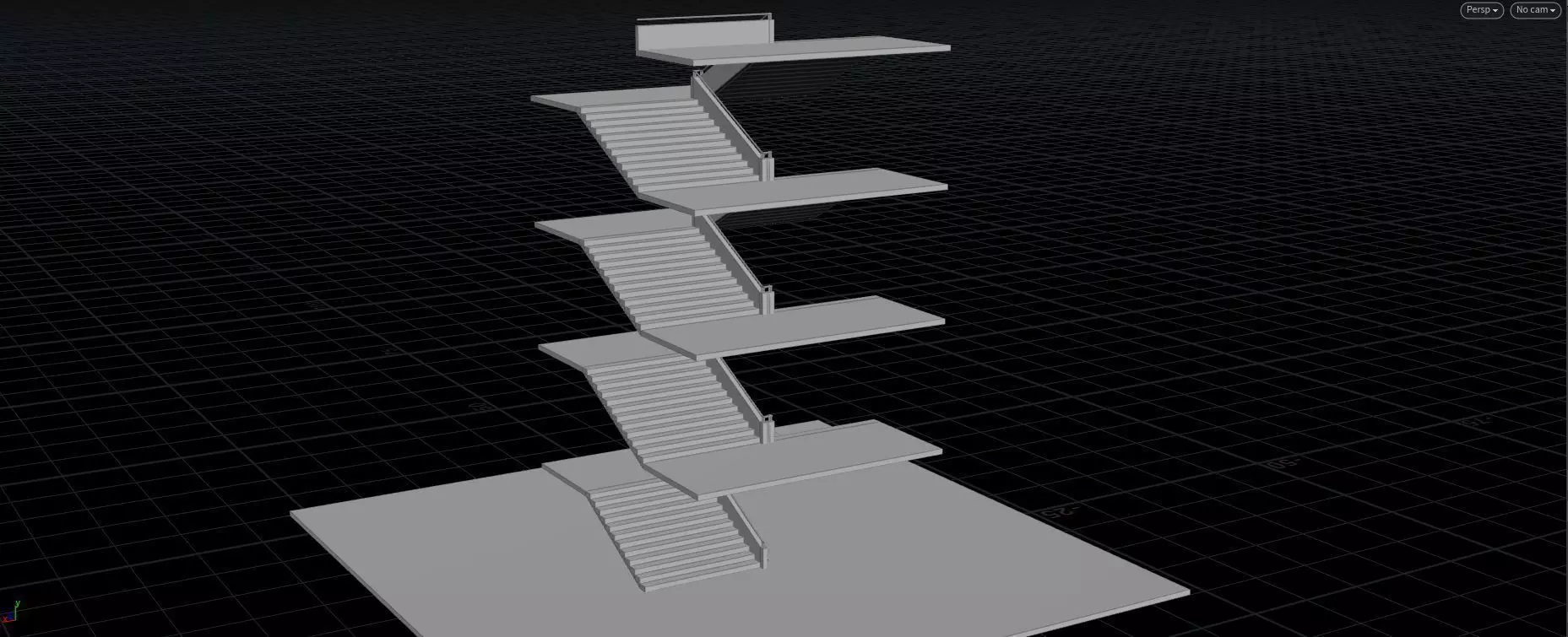 Houdini Stair Asset Low-poly 3D model 3D model_0