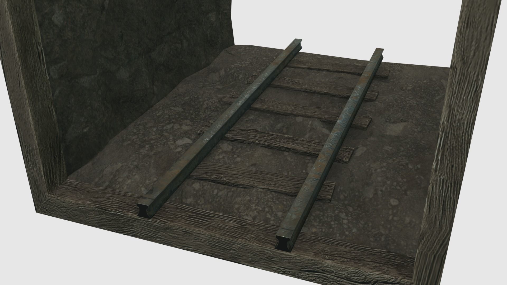 Low Poly Modular Mine Shaft With PBR Materials Low-poly 3D model_21