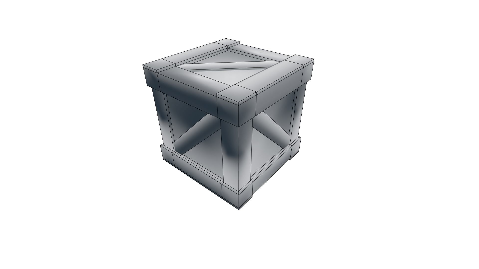 Low Poly Modular Mine Shaft With PBR Materials Low-poly 3D model_25