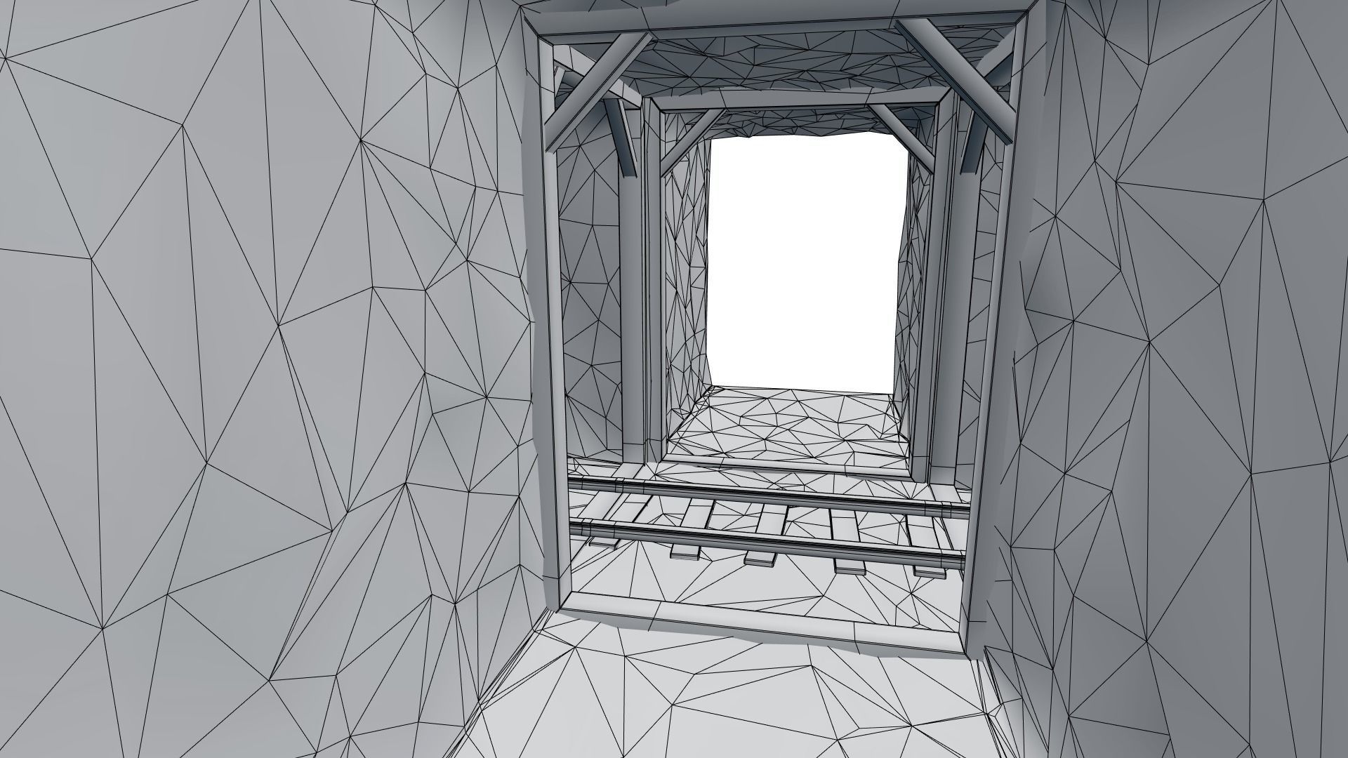 Low Poly Modular Mine Shaft With PBR Materials Low-poly 3D model_28