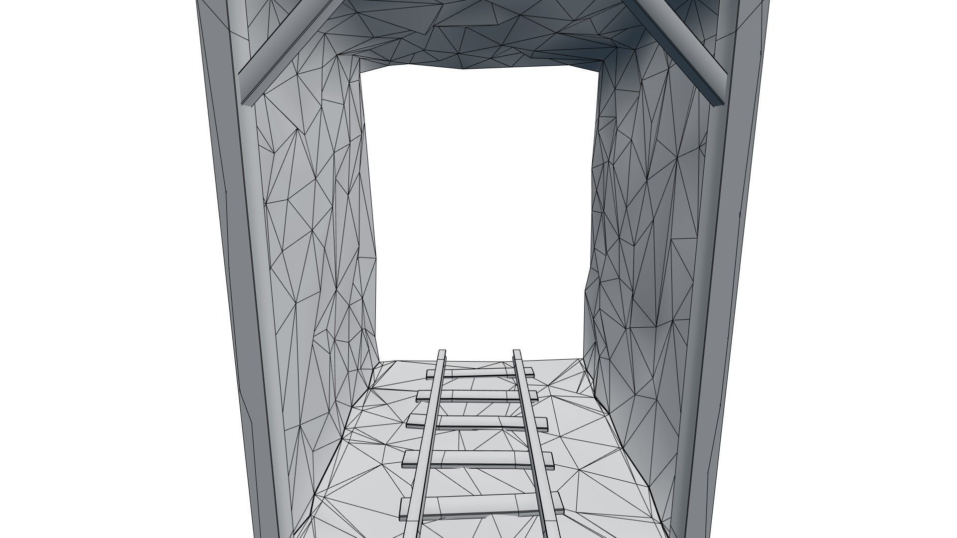 Low Poly Modular Mine Shaft With PBR Materials Low-poly 3D model_26