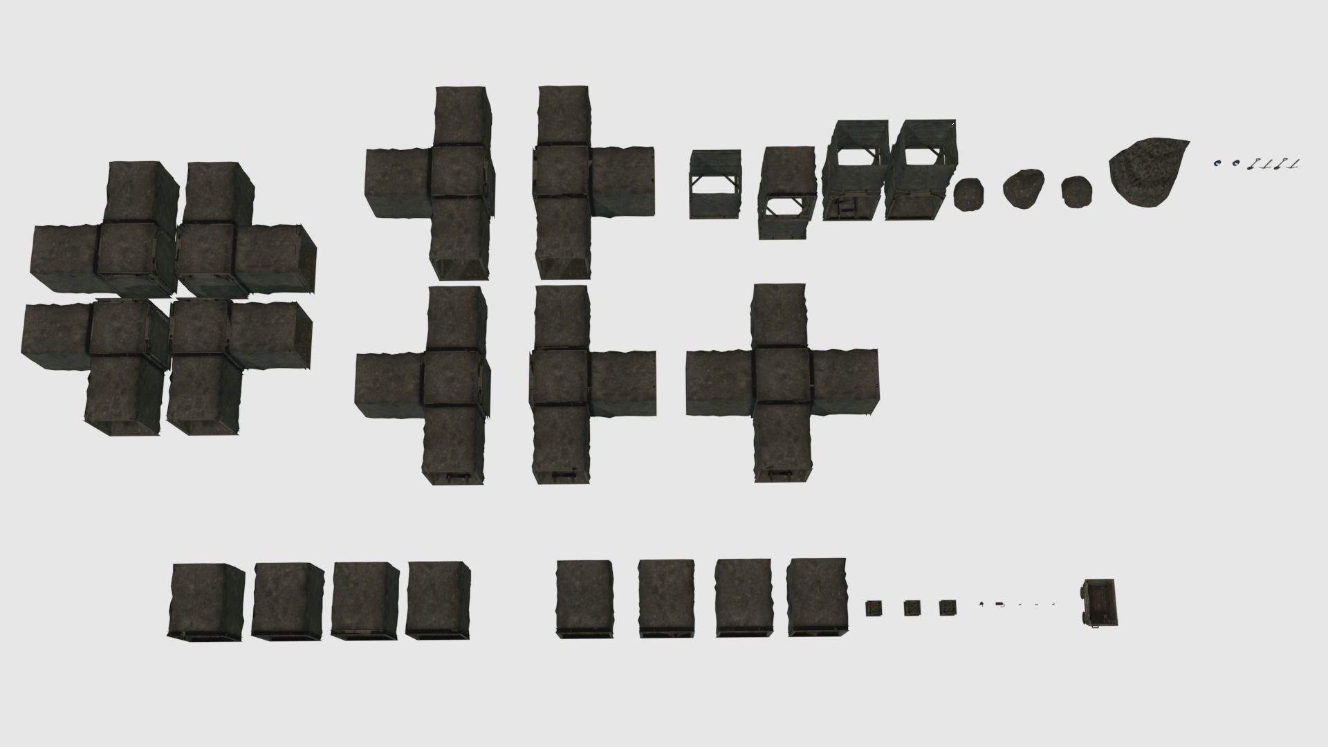 Low Poly Modular Mine Shaft With PBR Materials Low-poly 3D model_23