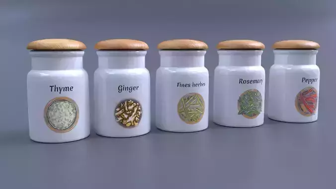 Spices five spice jars