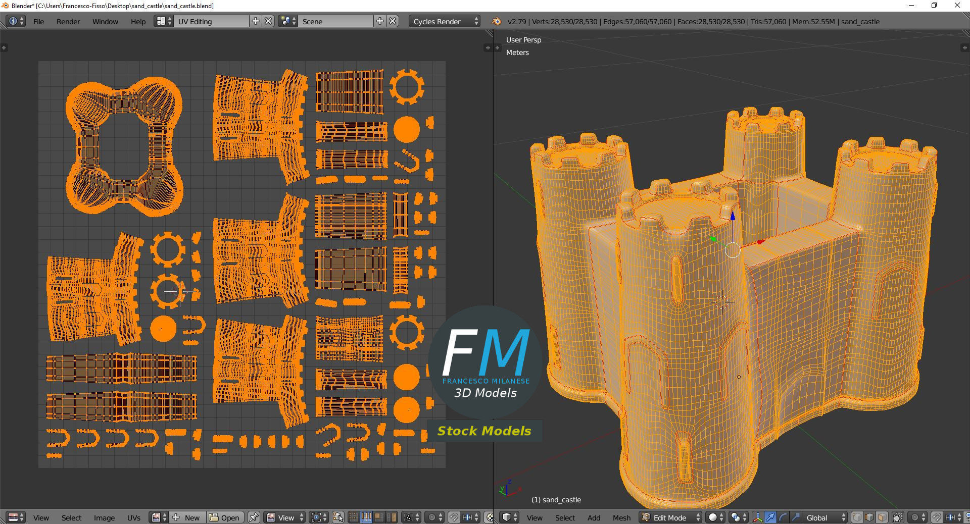 Sand castle 3D model_10