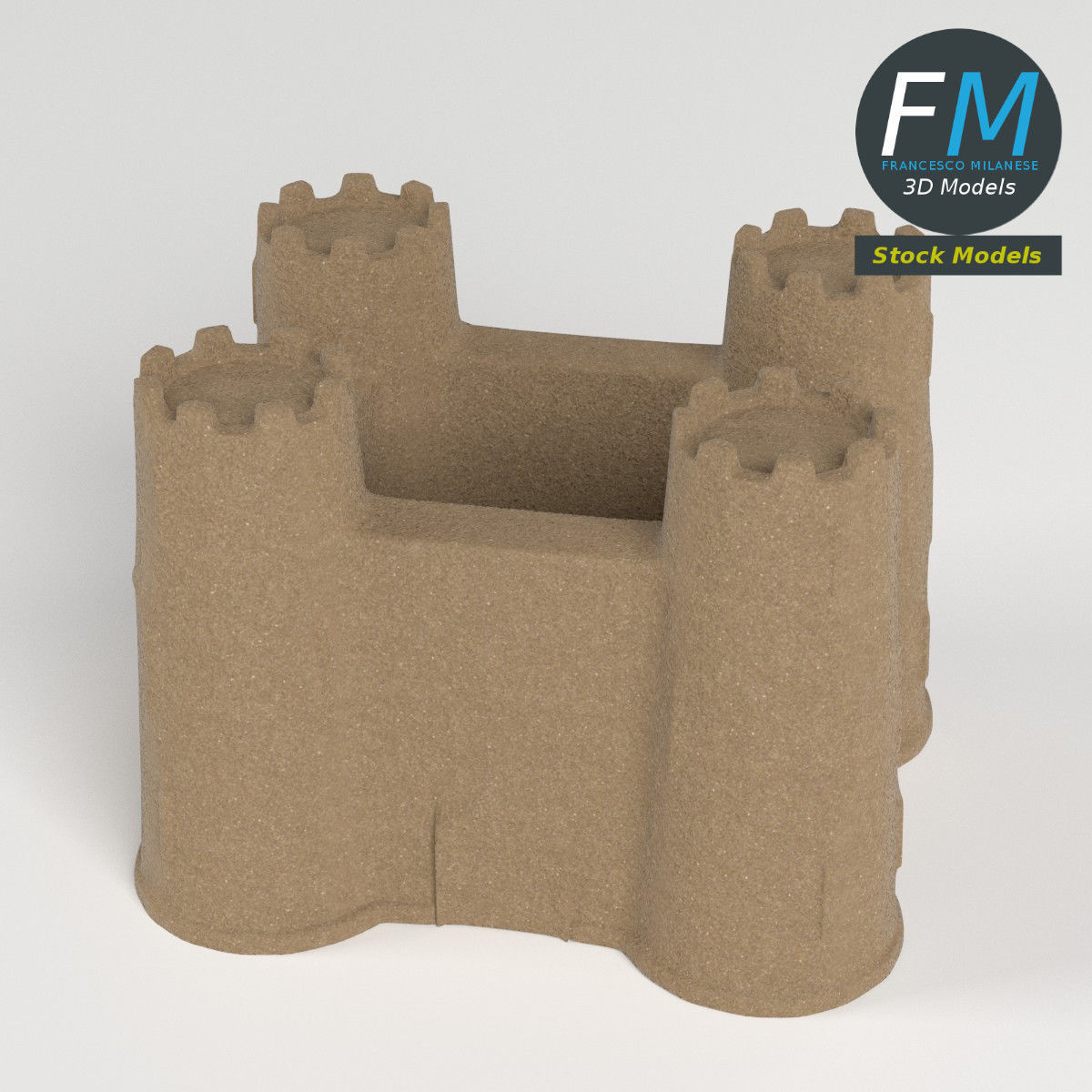 Sand castle 3D model_2
