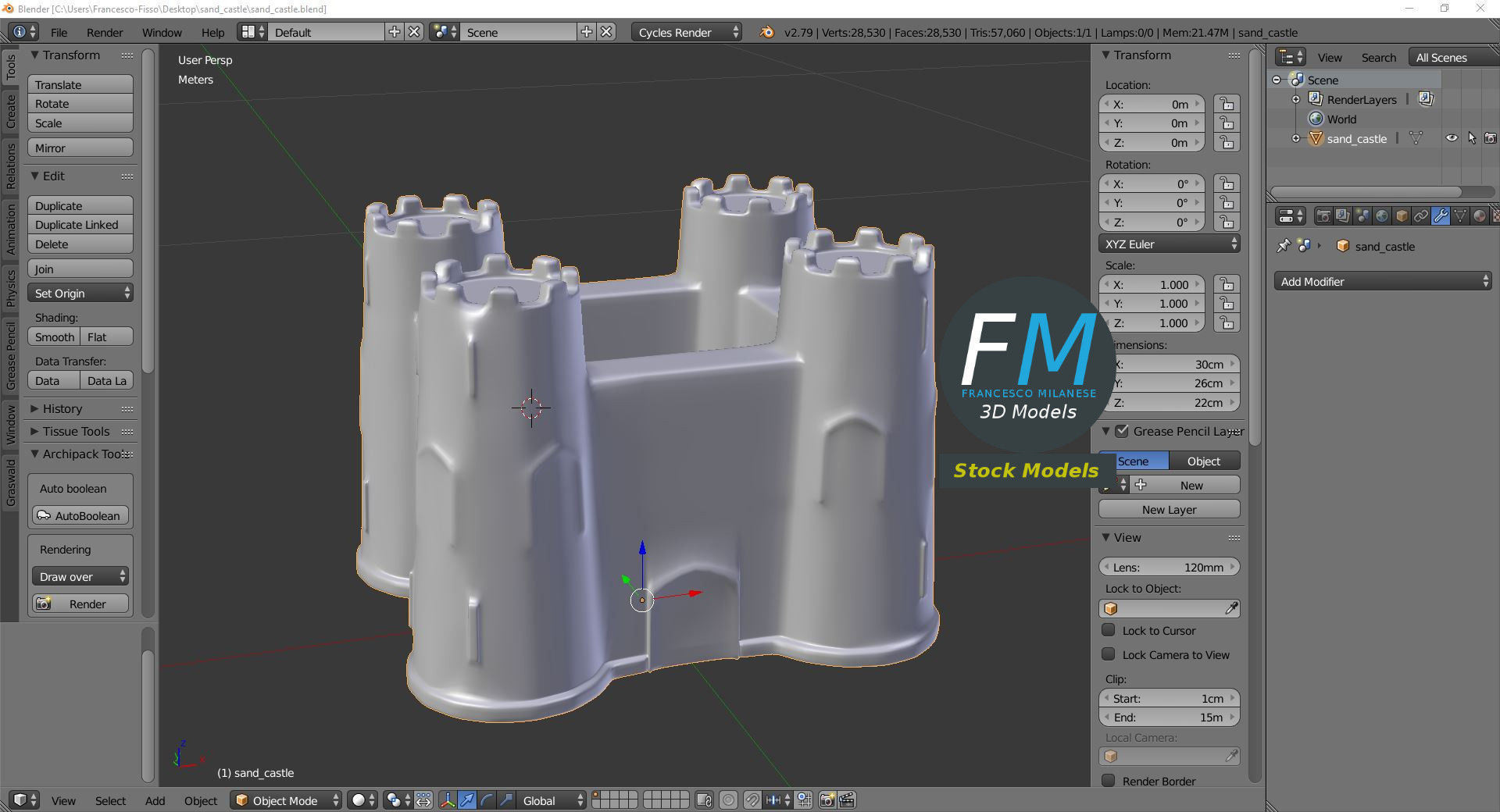 Sand castle 3D model_9