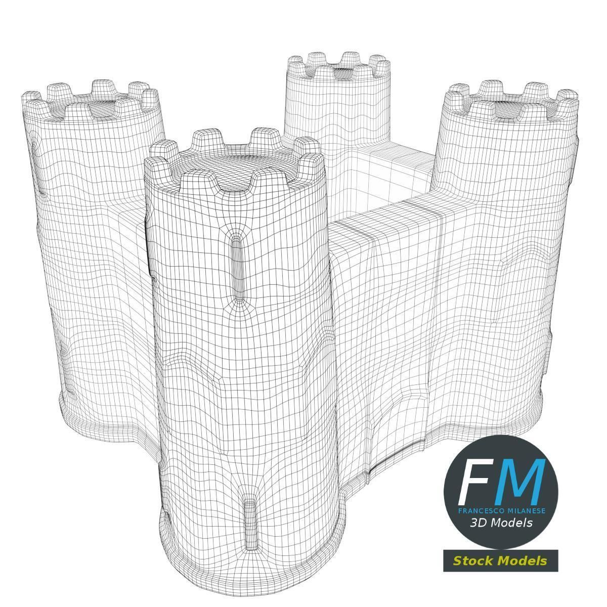 Sand castle 3D model_7