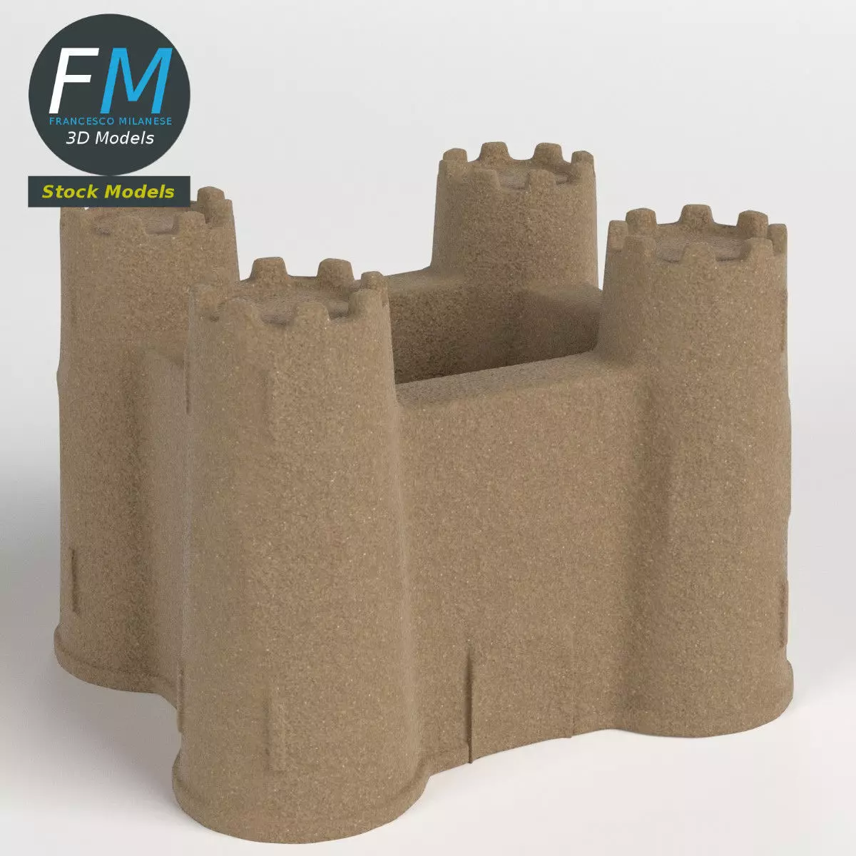 Sand castle 3D model_0