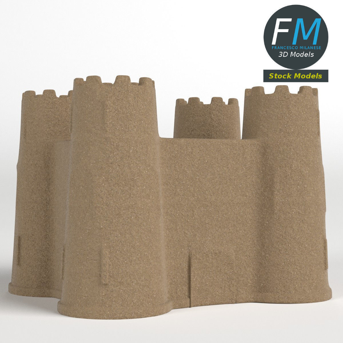 Sand castle 3D model_3