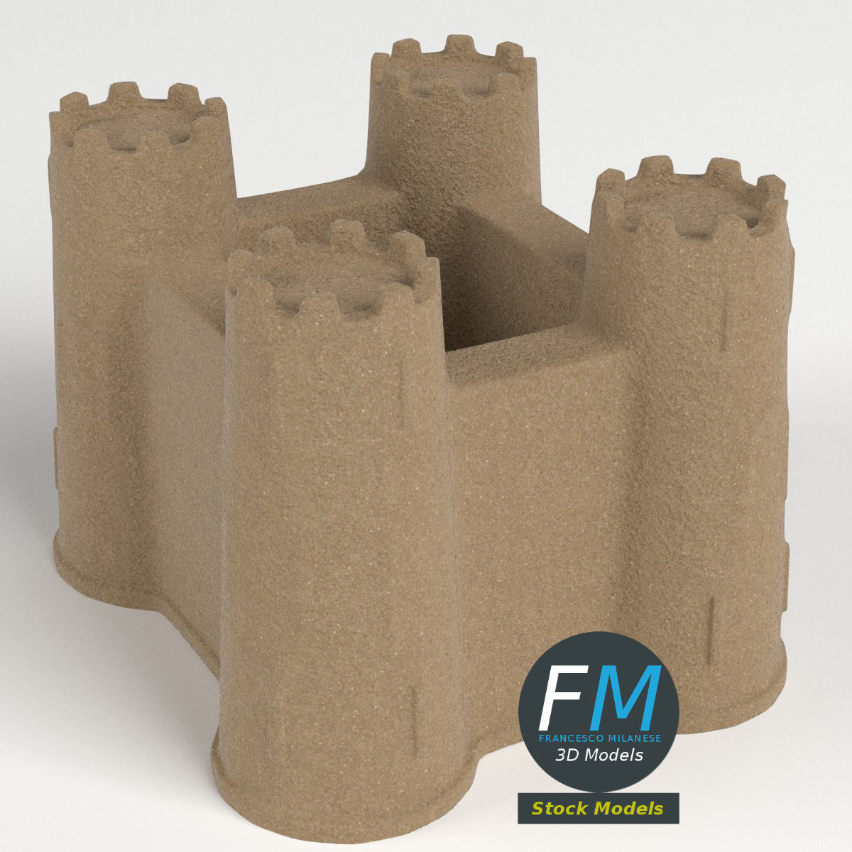 Sand castle 3D model_4