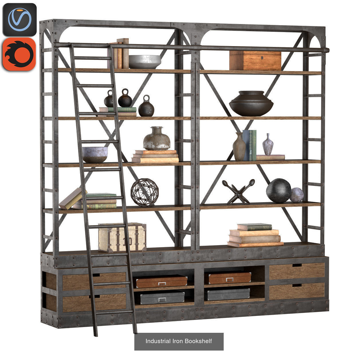 Racks in industrial style 3D Model Collection_8