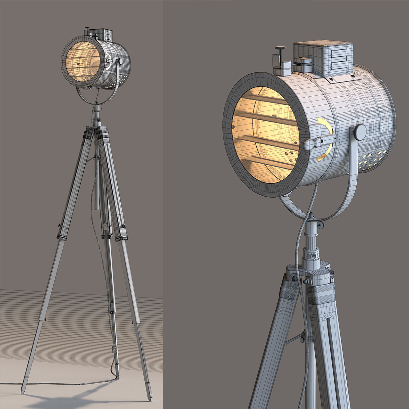 Thor Vintage Stage Searchlight 3D model_3